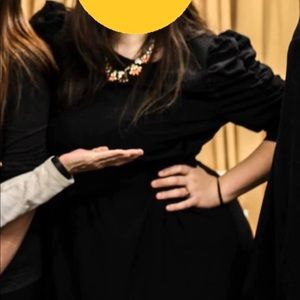 Who What Wear Black Long Sleeve Midi Dress